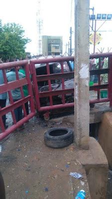 Photos Commercial Bus Razed Inside NNPC Filling Station In Lagos