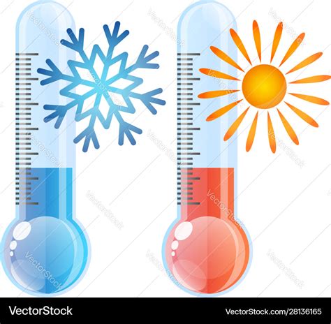 Thermometer Sun And Snowflake Royalty Free Vector Image