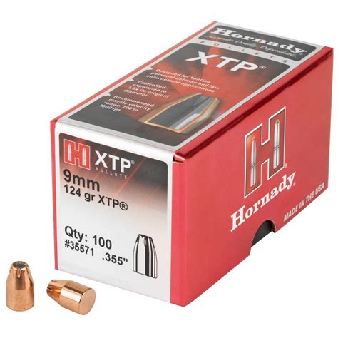 Hornady Xtp 355 Diameter 9mm 124 Grain Hollow Point 100