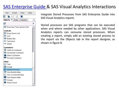 Ppt Integrate Stored Processes From Sas Enterprise Guide Into Sas Visual Analytics Reports