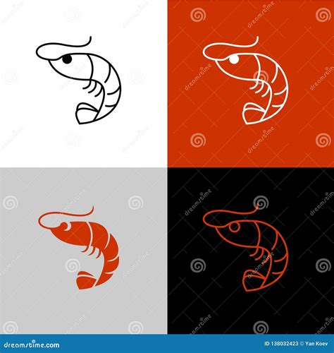 Shrimp Linear Icon Line Style Symbol Of Shrimp Stock Vector