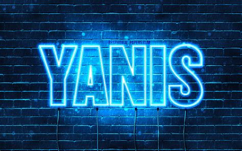 Yanis With Names Yanis Name Blue Neon Lights Happy Birtay Yanis