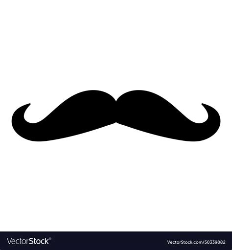 Mustache flat icon isolated on white background Vector Image