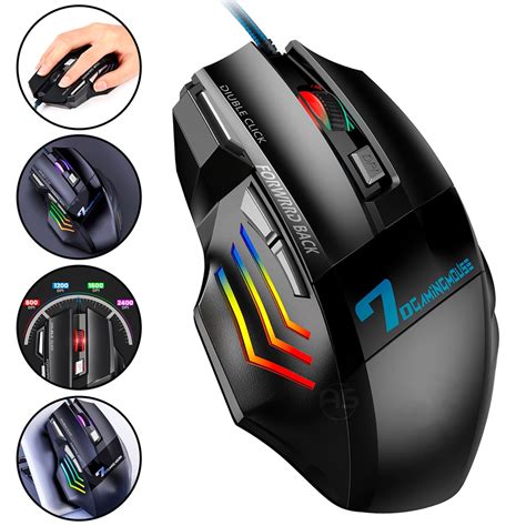 Mouse Gamer 7d 2400dpi Led Rgb Botão Dpi Ajustável Ergonomic Shopee Brasil