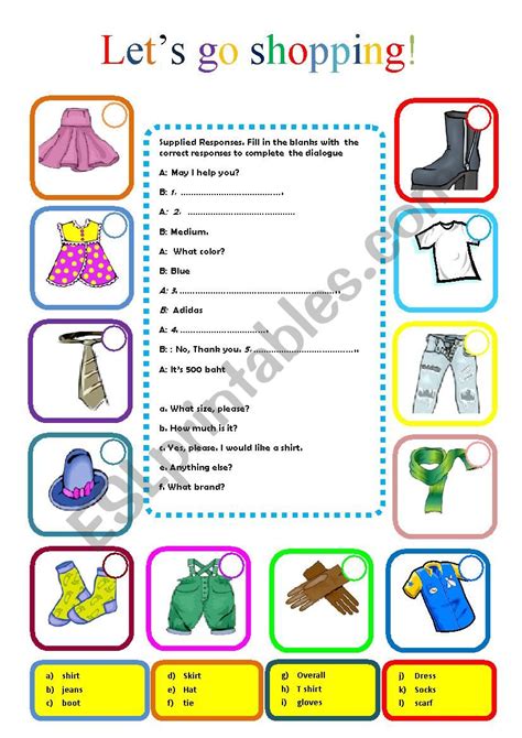 Lets Go Shopping ESL Worksheet By Leien29