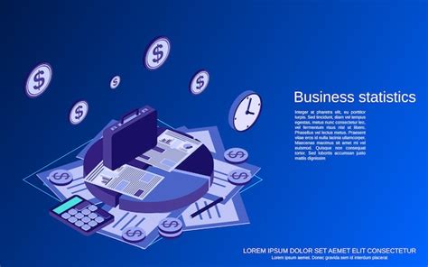 Premium Vector Business Statistics Flat 3d Isometric Vector Concept