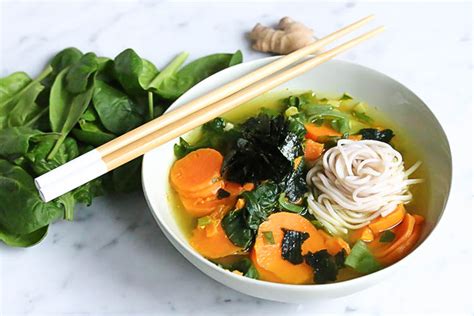 Miso Soba Noodle Soup With Sweet Potatoes The Green Creator