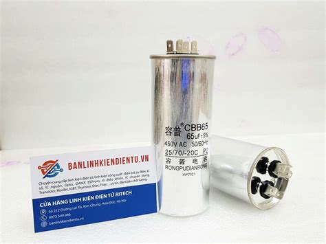 Tụ block điều hòa CBB65 65UF 450V 50x125mm