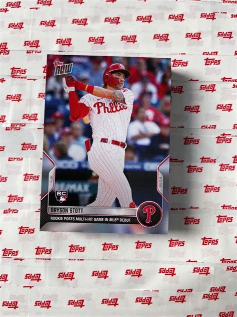 Bryson Stott Mlb Topps Now Card Rc Mlb Debut First Hit Multi