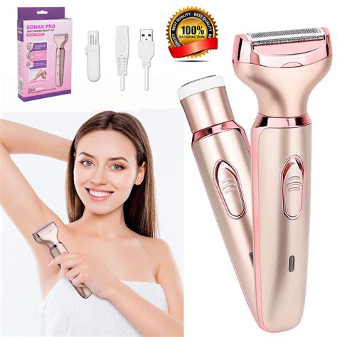 Cordless Electric Razor For Women Hair Bikini Trimmer Painless 2 In1