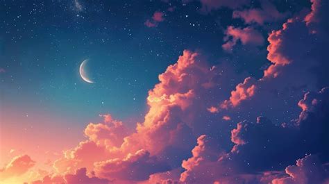 Premium Photo | Aesthetic clouds and moon background