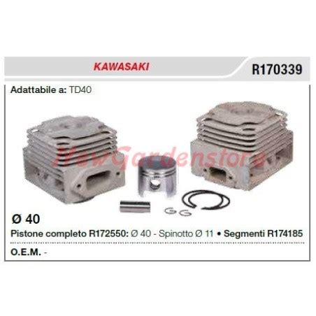 Cilindro Pistone Segmenti KAWASAKI Decespugliatore TD40 R170339 Cil