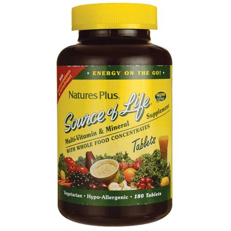 Nature S Plus Source Of Life Multi Vitamin Mineral Supplement With