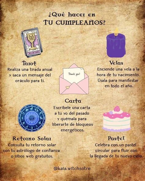 Cumpleaños Tips Rituales Libro De Las Sombras Echizos Y Conjuros Libro De Hechizos