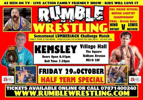 Rumble Wrestling returns to Kemsley Village Hall