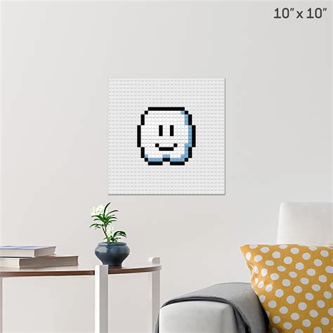 Mario Cloud Pixel Art Wall Poster - Build Your Own with Bricks! - BRIK