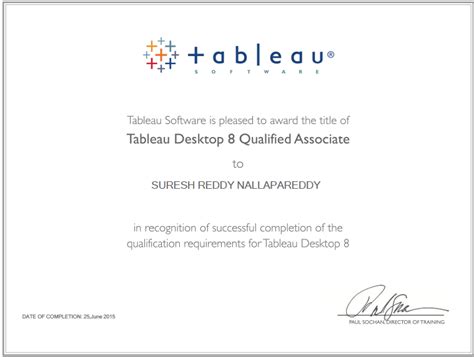 Tableau Expert Info Upgraded My Certification Title To Tableau Desktop