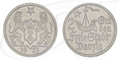 Freie Stadt Danzig Danzig 2 Gulden 1923 vz Kogge vorzüglich MA Shops