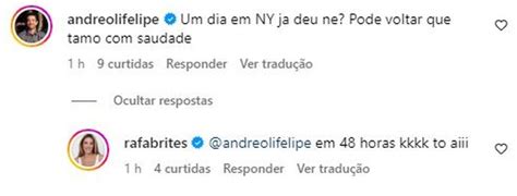 Rafa Brites Posa Em NY E Felipe Andreoli Diz Pode Voltar Porque