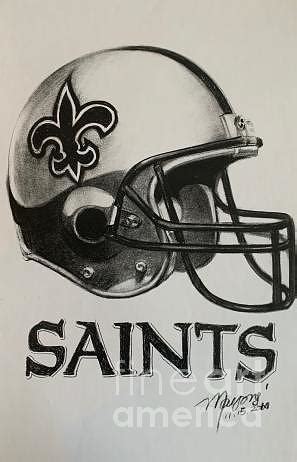 Saints Helmet Drawing By Harrison Ma Fine Art America