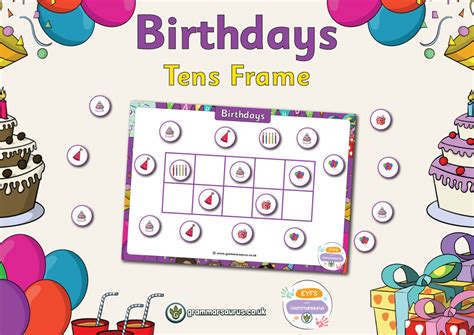 Eyfs Birthdays Tens Frame Grammarsaurus Hot Sex Picture