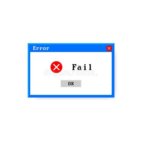 System Error Vector Icon Failure Pc Interface. Error Message Computer ...