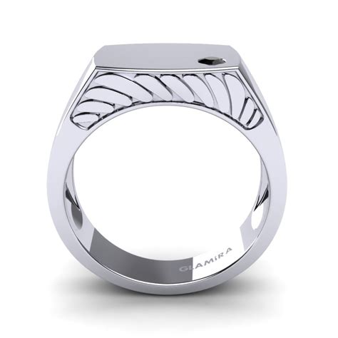 Achetez Bague Pour Homme Ares En Argent Blanc Diamant Noir Carats