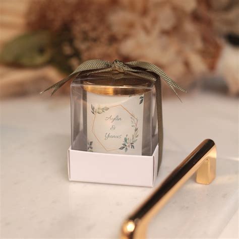 Personalized Candle For Wedding Gold Bridal Shower Favor For