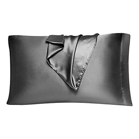 Satin Pillowcase Queen Set Of 2 Silk Pillowcases For Hair And Skin Charcoal Ebay