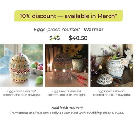 SCENTSY MARCH 2020 WARMER SCENT OF THE MONTH EGGS PRESS YOURSELF