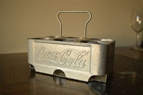 Vintage Coca Cola Coke Aluminum Metal Drink Carrier Pack Bottle