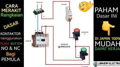 Cara Pasang Push Button On Off Pada Rangkaian Dasar Kontaktor Vlog29 Youtube