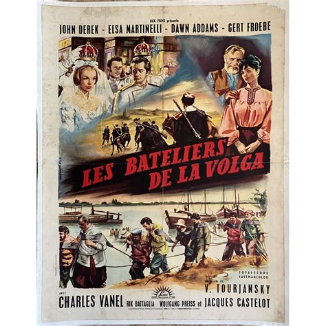 Affiche de film entoilée française de LES BATELIERS DE LA VOLGA 60x80 cm