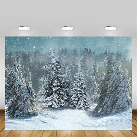 Mehofond Winter Forest Backdrop Natural Scenery Snow Bokeh Baby