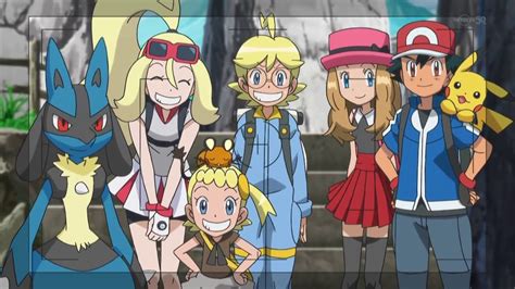 Ashserenaclemontbonnielucarioand Karrina Pokemon Ash And Serena