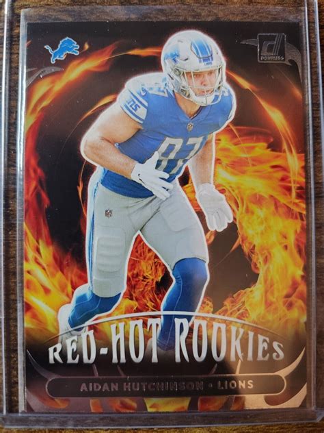 2022 Donruss Aidan Hutchinson Red Hot Rookies RC Insert RHR 5 Detroit