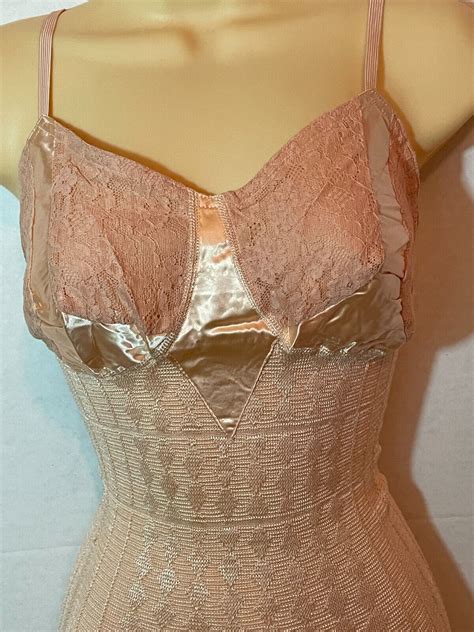 New Vtg 30s 40s Corselette Unique Open Bottom Girdl… Gem