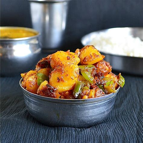 Potato Capsicum Curry Recipe Aloo Capsicum Subzi Recipe Tickling