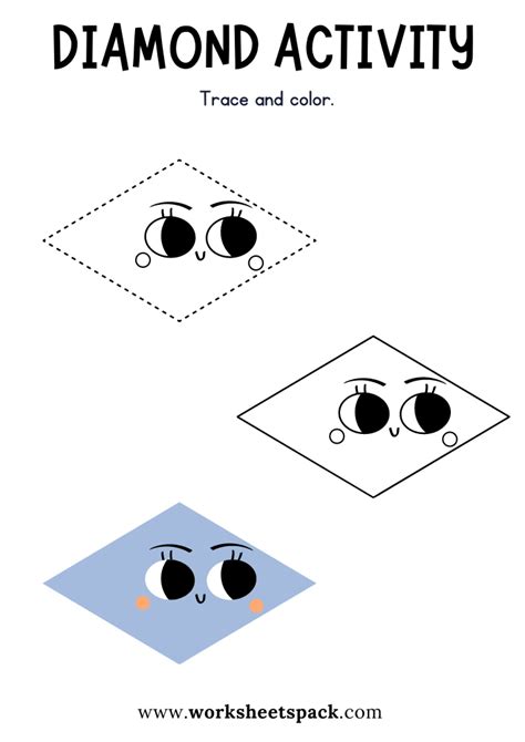 Free Diamond Shape Activity Educational Worksheet Pdf For Students