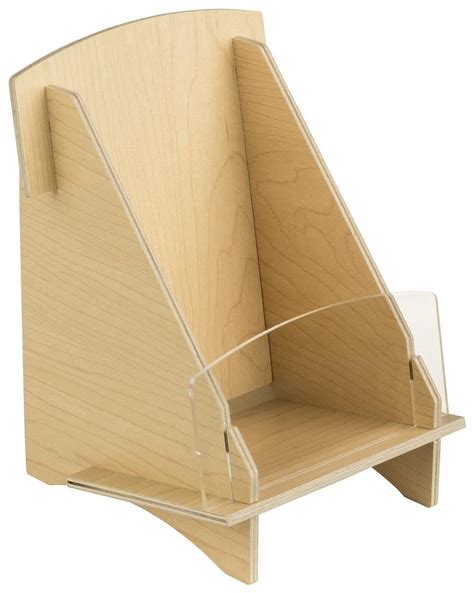 Single Pocket Plywood Brochure Holder For Tabletop Fits X