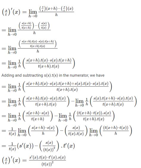 Quotient And Product Rule Formula A Complete Guide