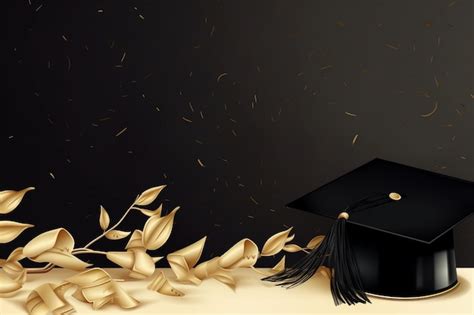 Premium Photo Vector Background With Graduation Cap And Papyrus