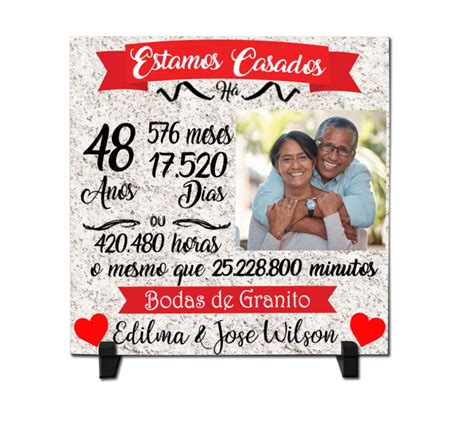 Azulejo X Personalizado Bodas Granito Anos De Casados