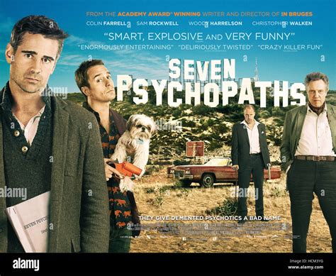 Seven Psychopaths British Poster From Left Colin Farrell Sam Rockwell Woody Harrelson