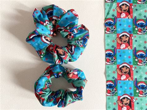 Lilo And Stitch Christmas Hair Scrunchies In Two Sizes Etsy