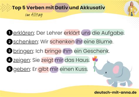 Verben Mit Dativ Und Akkusativ Liste Deutsch Mit Pdf Datei