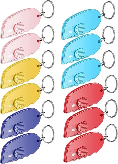 12 Pack Mini Box Cutter Portable Mini Keychain Box Cutter with Auto ...