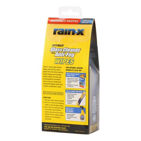 Limpiador de Vidrios con Antiempañante en toallitas Rain X 630040 Denko