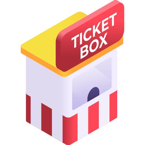 Ticket Box Gradient Isometric Gradient Icon