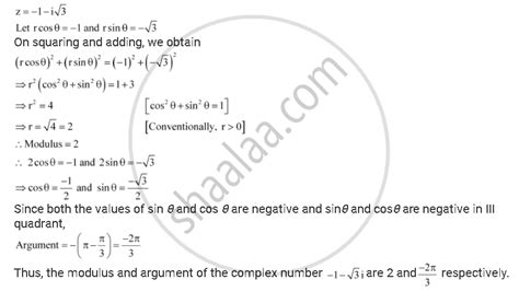 Find The Modulus And The Argument Of The Complex Number Z 1 I3 Mathematics